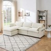 Whizmax 3-Seater Comfort Velvet Sofa, L-Shaped Long Sofa, Deep Seat with Footstool, Suitable for Bedroom, Living Room and Study - 2 of 4