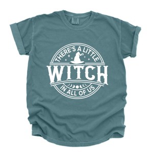 A Little Witch In All Of Us - Womens Garment Dyed Graphic T-Shirt - 1 of 4