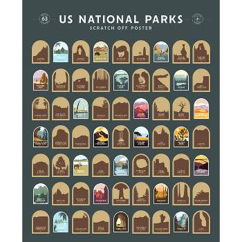 Enno Vatti 16" x 20" 63 US National Parks Scratch Off Poster