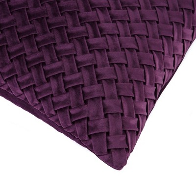 Plum Velvet Lattice 18" x 18" Euro Pillow Covers - Set of 2
