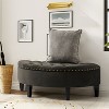 Caspar Storage Bench with Solid wood Legs| ART OF LIVING DESIGNS-GREY - 3 of 4