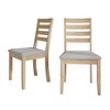 ChaletPosh Wooden Dining Chair With Warm Grey Cover (Set of 2) - 4 of 4