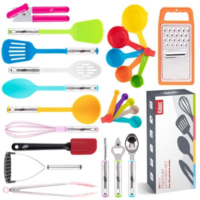 Kaluns Kitchen Utensils Set, 24 Piece Nylon And Stainless Steel Cooking  Utensils, Dishwasher Safe And Heat Resistant Kitchen Tools, Multi : Target