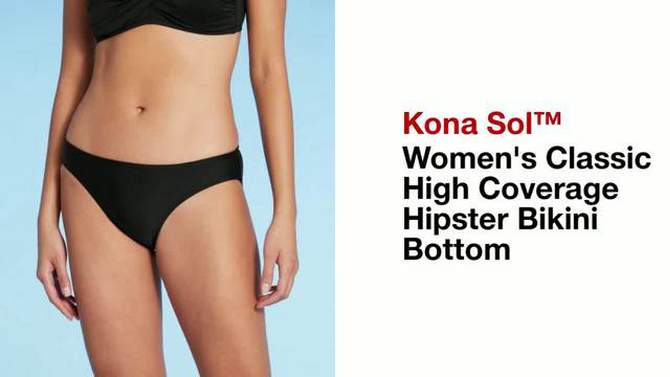 Women's Classic Full Coverage Hipster Bikini Bottom - Kona Sol™, 2 of 19, play video