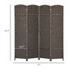 Folding Room Divider Screen 4 Panel 5.6 ' Tall Privacy Screen Freestanding Room Partition for Home Office - 3 of 4