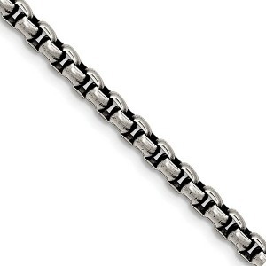 Black Bow Jewelry 4mm Stainless Steel Polished Round Box Chain Necklace - 1 of 4