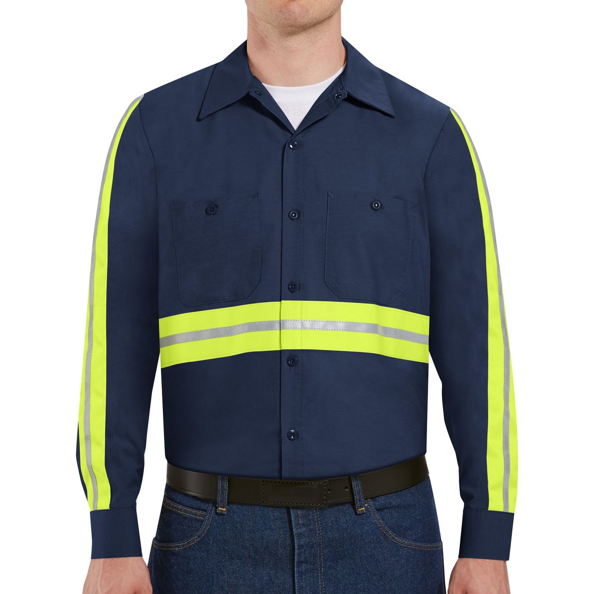 Red Kap Long Sleeve Enhanced Visibility IndustrialWork Shirt - thumbnail 7