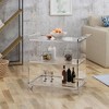 Modern Acrylic Bar Cart with Tempered Glass Shelves  Sleek Rolling Serving Cart for Kitchen, Dining, or Entertaining - 2 of 4
