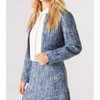 Women's Textured Tweed Collarless Blazer - APRICOT - 3 of 4