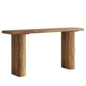 Wooden 63" Long Console Table, Industrial Rectangular Sofa Table Behind Couch, Farmhouse Entryway Table for Foyer, Hallway, Living Room - 1 of 4