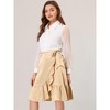INSPIRE CHIC Women's Ruffle Satin Wrap Tie Waist Asymmetrical Midi Skirt - 3 of 4