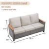 Outdoor Wicker Patio Seating Set All Weather PE Rattan Conversation Set with Cushion - 4 of 4