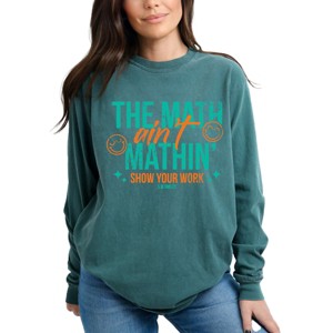 Simply Sage Market S.W.Smiley The Math Ain't Mathin' Garment Dyed Long Sleeve - 1 of 4