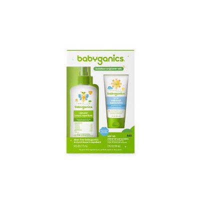 Image of Babyganics 6oz Repellent Spray and 2oz Sunscreen Lotion Kit