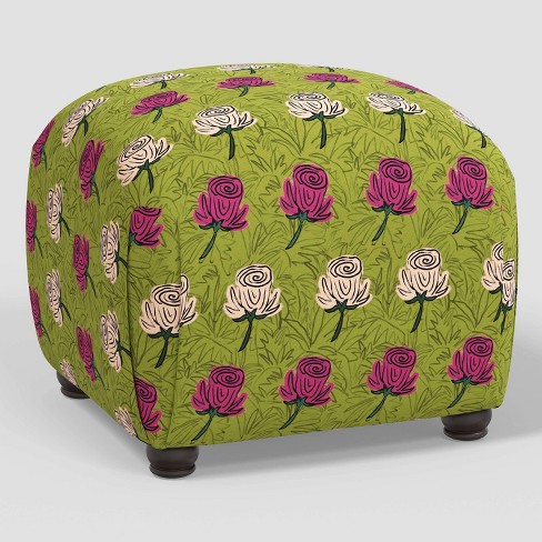 Auden Ottoman and Benches by Kendra Dandy Flowers Lime - Cloth & Company