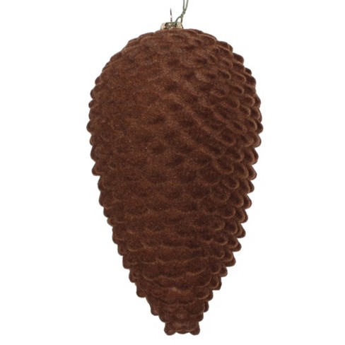 Vickerman 7 Chocolate Flocked Pinecone Christmas Ornament Target