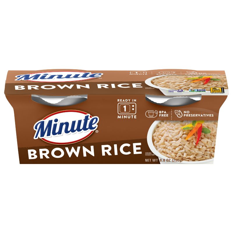 Minute Rice Gluten Free to Serve Fully Cooked Brown Rice Cups - 8.8oz/2ct, 1 of 10