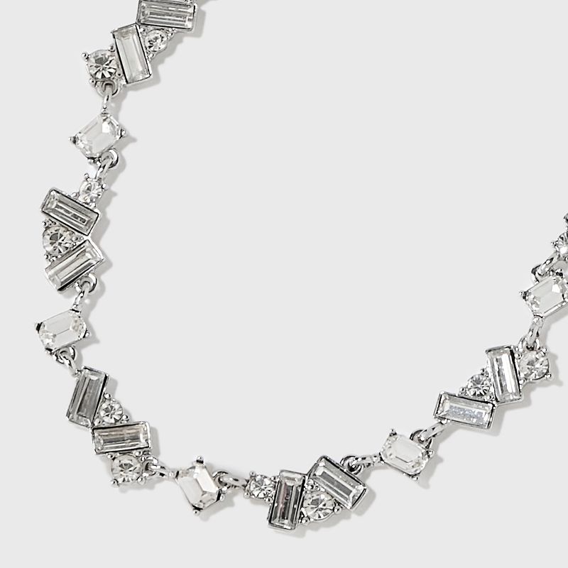 Mixed Shape Stone Chain Necklace - Silver, 4 of 5