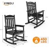 VINGLI Outdoor Rocking Chair, HDPE Rocking Chair with Higher Backrest, All Weather Rocker for Garden, Yard, Balcony, Black - 3 of 4