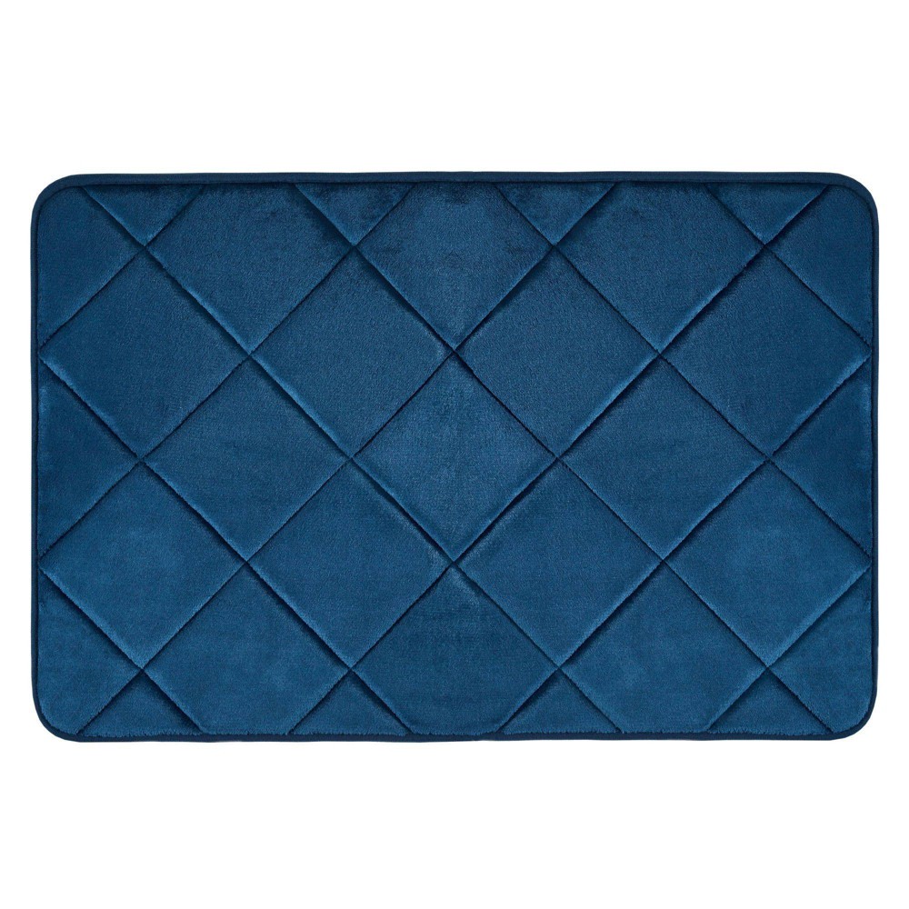 22inx42in Capri Haven Bath Mat Blue - Home Dynamix