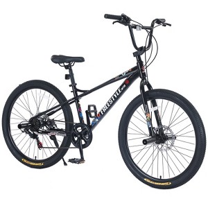 Aukfa 26 Inch Freestyle Bike 7 Speed Kids Bike with 4 Pegs Dual Disc Brakes Suitable for Kids 12+, Multiple Colors - 1 of 4