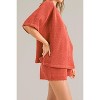 Women's Textured Waffle Woven Top - MIOU MUSE - 2 of 4