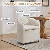 Single Chenille Upholstered Dining Armchair with Back Cushion & Universal Wheels,Modern Wingback Style,24"W x 22"D x 30"H-The Pop Home - 3 of 4