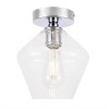 Elegant Lighting Gene 1 light Chrome and Clear glass Flush mount - 3 of 4