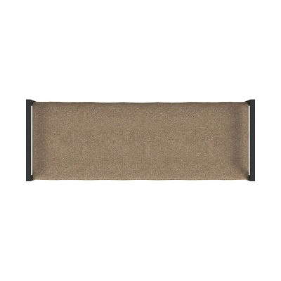 Modern Brown Boucle Upholstered Metal Bedroom Bench with Storage