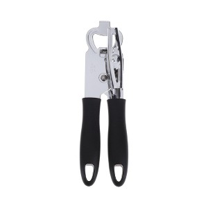 Unique Bargains Tin Opener Kitchen Handheld 3-in-1 Can Opener & Bottle Opener PP Iron Silver Tone Black 2.09"x7.36" 1Pc - 1 of 4