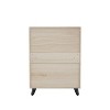 Angel Sar Rattan Shoe Cabinet for Entryway, Slim Shoe Storage Cabinet with 2 Flip Drawers, Natural Wood - 4 of 4