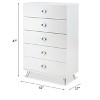 NicBex 5 Drawers Dresser for Bedroom,Chest of Drawers with Silver Ring Pulls,Modern Freestanding Dresser,Storage Dressers for Bedroom,White - 3 of 4