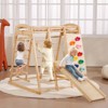 7-in-1 Indoor Wooden Jungle Gym for Kids, Climbing Set with Slide, Swing, Monkey Bars, Ladders, and Safety Net, 300 lbs Capacity - 2 of 4