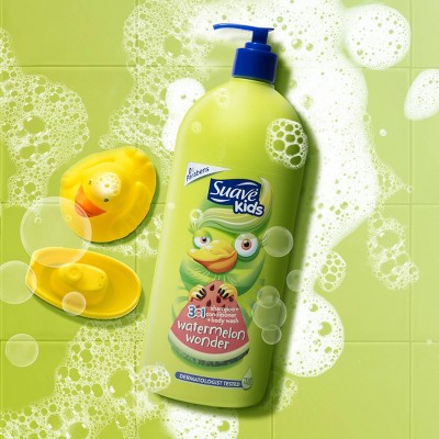 Suave Kids&#39; 3-in-1 Pump Shampoo + Conditioner + Body Wash Watermelon Wonder - 40 fl oz