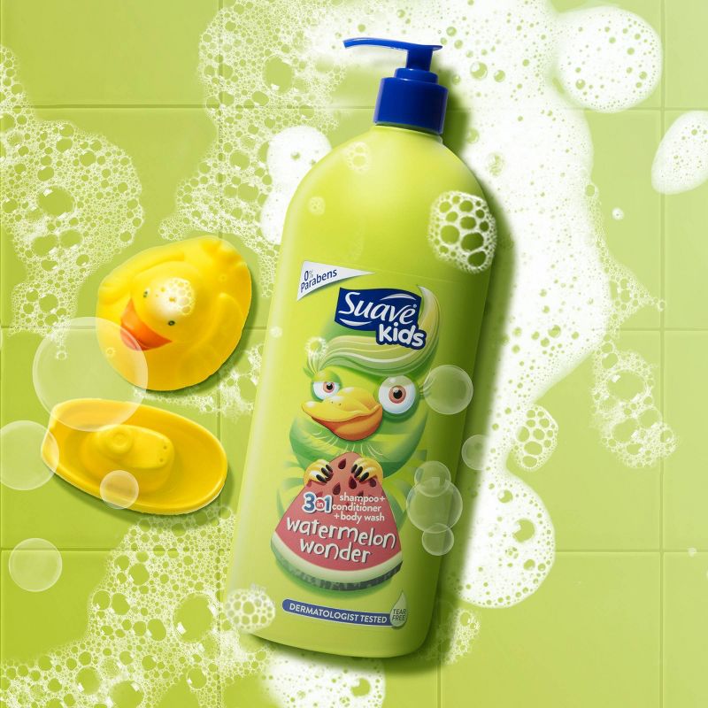Suave Kids&#39; 3-in-1 Pump Shampoo + Conditioner + Body Wash Watermelon Wonder - 40 fl oz, 6 of 9