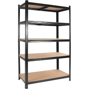 LIVAREEmlen 5 Tier Laminated White Metal Baker's Racks,Adjustable Storage Utility Rack for Warehouse Basement Pantry - 1 of 4