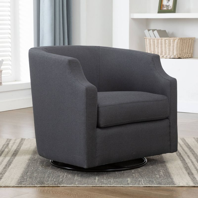Comfort Pointe Infinity Swivel Glider Barrel Accent Chair, 3 of 12