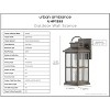 Urban Ambiance Luxury Transitional Outdoor Wall Sconce 14.25''H x 6''W,  Aged Pewter Finish,  Anaheim Collection, UHP1295 - 3 of 4