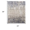 HomeRoots 2' X 3' Ivory Tan And Blue Abstract Distressed Area Rug - 3 of 3