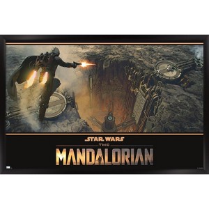 Trends International Star Wars: The Mandalorian Season 2 - Base Battle Framed Wall Poster Prints - 1 of 4