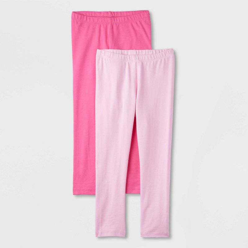 Toddler Girls' 2pk Leggings - Cat & Jack™ Pink/Light Pink, 1 of 5