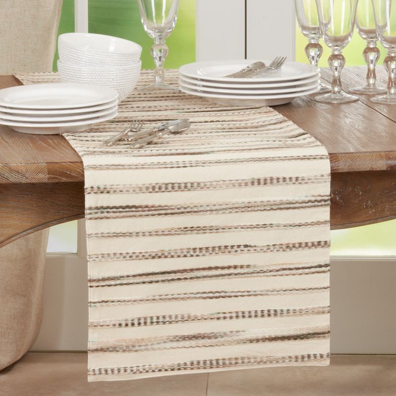 Saro Lifestyle Table Runner With Woven Line Design, 4 of 5