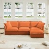 Oversized 120" Chenille Slipcovered L-Shaped Modular Sectional Sofa with French Edges and Removable Covers, 4-Piece Free combination - 2 of 4