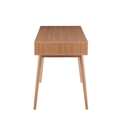 Modern Versatile Home Office Desk with Drawers in Natural White