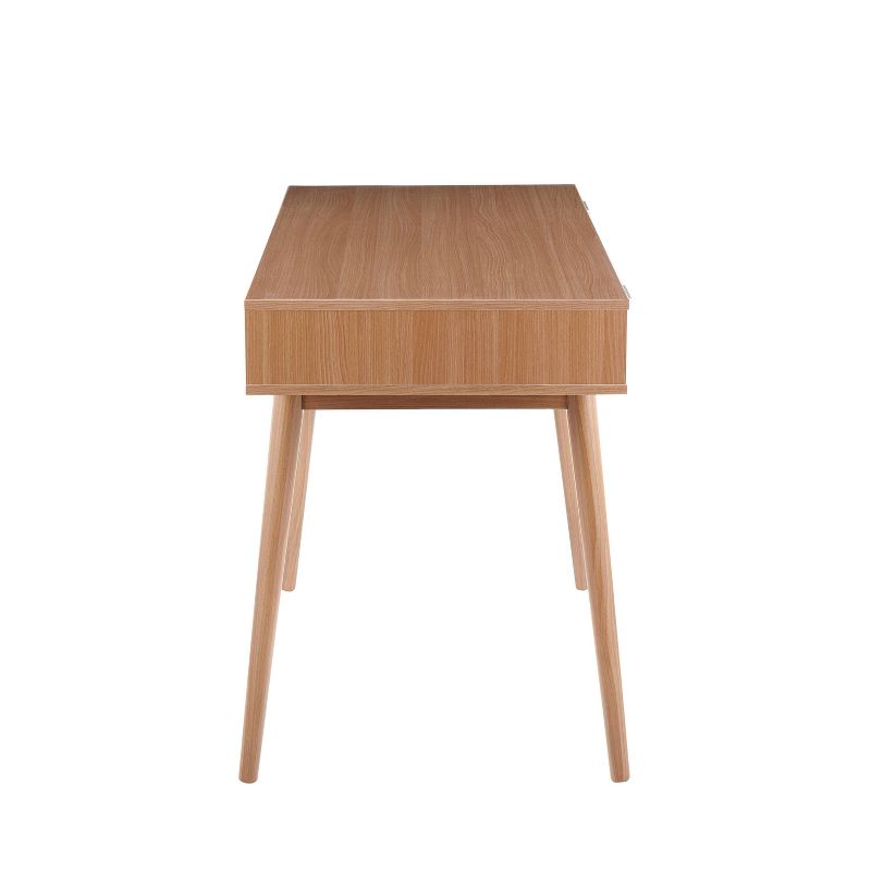Pebble Double Contemporary Computer Desk Wood Natural/White - LumiSource, 3 of 11