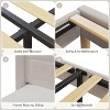 Twin Velvet Bed Frame with LED Lights and Storage Headboard, Upholstered Platform Bed, No Box Spring - 4 of 4