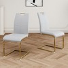 Sapphtopaz Modern Simple Dining Chairs Set, Faux Leather Padded Seat Kitchen Chairs with Chrome Metal Legs for Dining Room, Kitchen - 2 of 4
