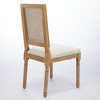 APRILSOUL French Decor Chairs Set of 2 Louis Dining Chairs with Square Rattan Backrest and Exquisitely Carved Solid Wood Frame Beige - 4 of 4