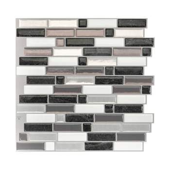 Smart Tiles 3D Peel and Stick Backsplash 4 Sheets of 9.73" x 9.36" Kitchen and Bathroom Wallpaper Crescendo Modena