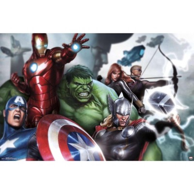 Disney Store Marvel Avengers Beach Towel Captain America Hulk Iron Man Thor Hawk 